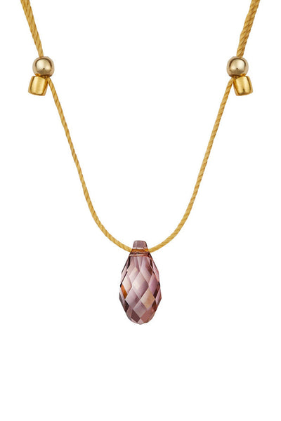 &Livy Hyevibe Crystal Slider Necklace Iris Gold