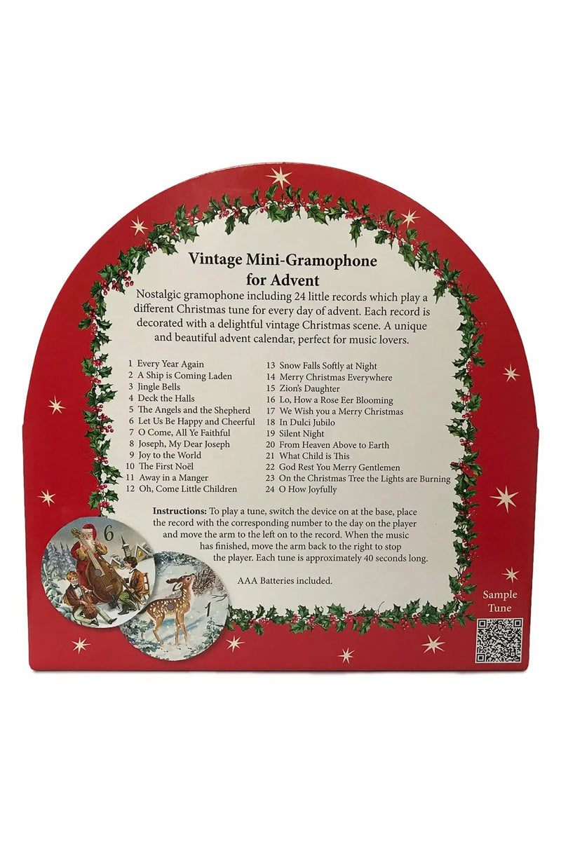 Alison Gardiner Unique Vintage Gramophone Musical Advent Calendar