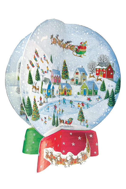 Caspari Winter Village Snow Globe Christmas 3D Advent Calendar