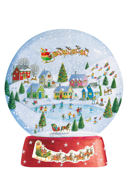 Caspari Winter Village Snow Globe Christmas 3D Advent Calendar