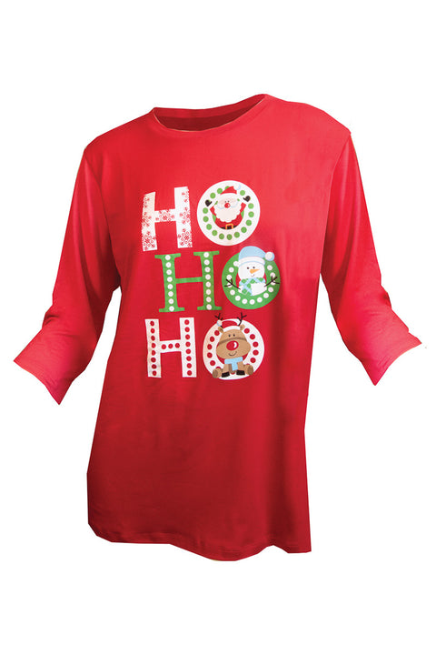 Ho Ho Ho Ladies' Red Top Extra Large