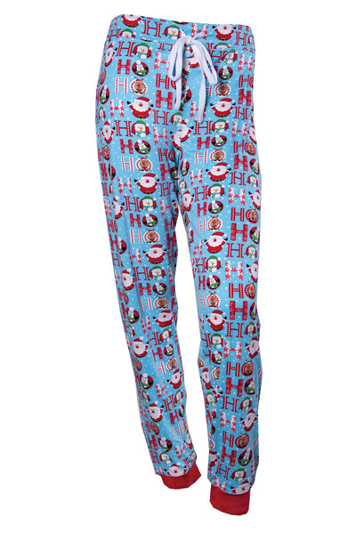 Ho Ho Ho Ladies' PJ Blue Jogger Medium