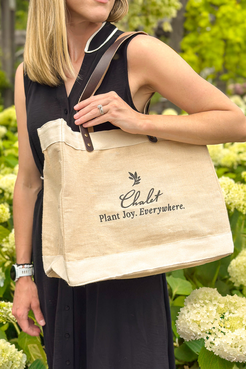 Chalet Premium Market Jute Tote Bag