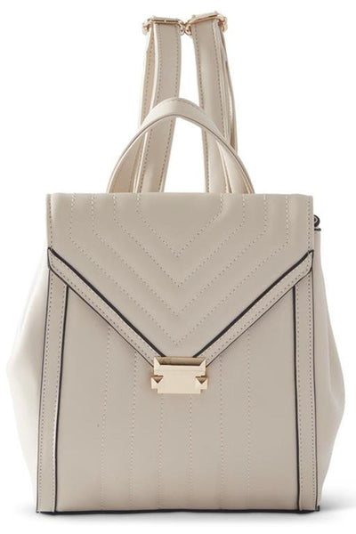 BACKPACK, IVORY QUILTED