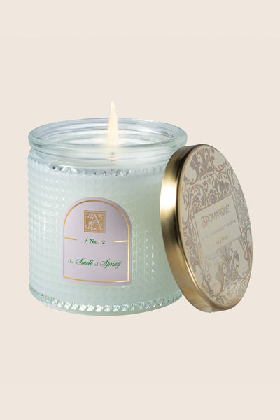 Aromatique The Smell of Spring Textured Glass Candle 6 oz