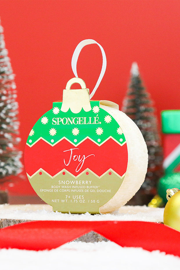 Spongelle Holiday Ornament Body Wash Infused Buffer Joy Snowberry