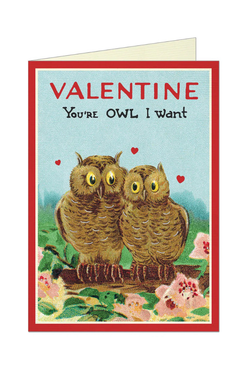 Cavallini & Co. Valentine Owls Greeting Card