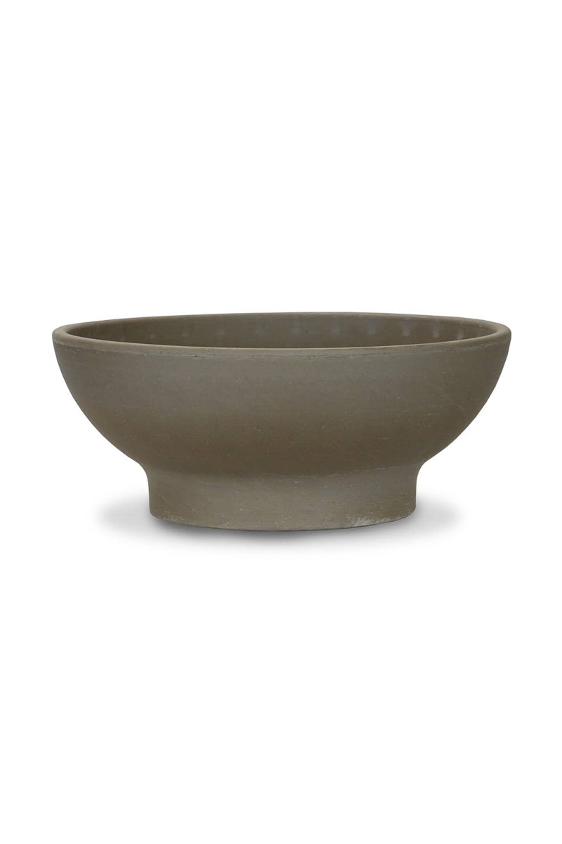 Low Bowl Dark Marble Planter 14"