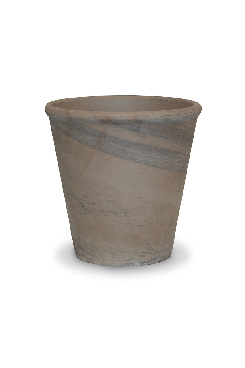 Dark Marbled Basalt Rose Cone Flower Pot 5"