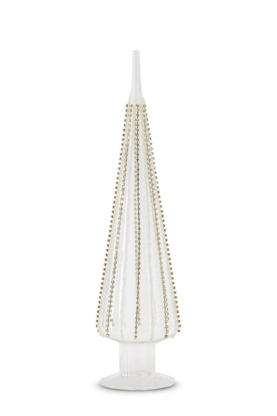 Jeweled Clear Glass Cone Tree Large