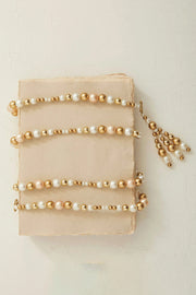 Faux Garland Acrylic Bead Gold/White 72"