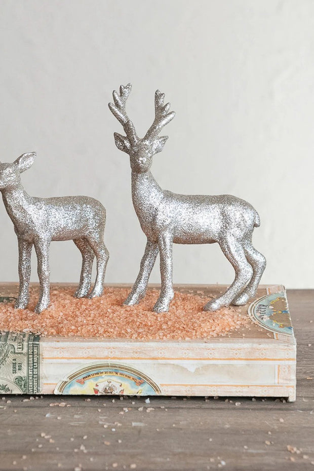 Resin Buck Glitter Silver Finish