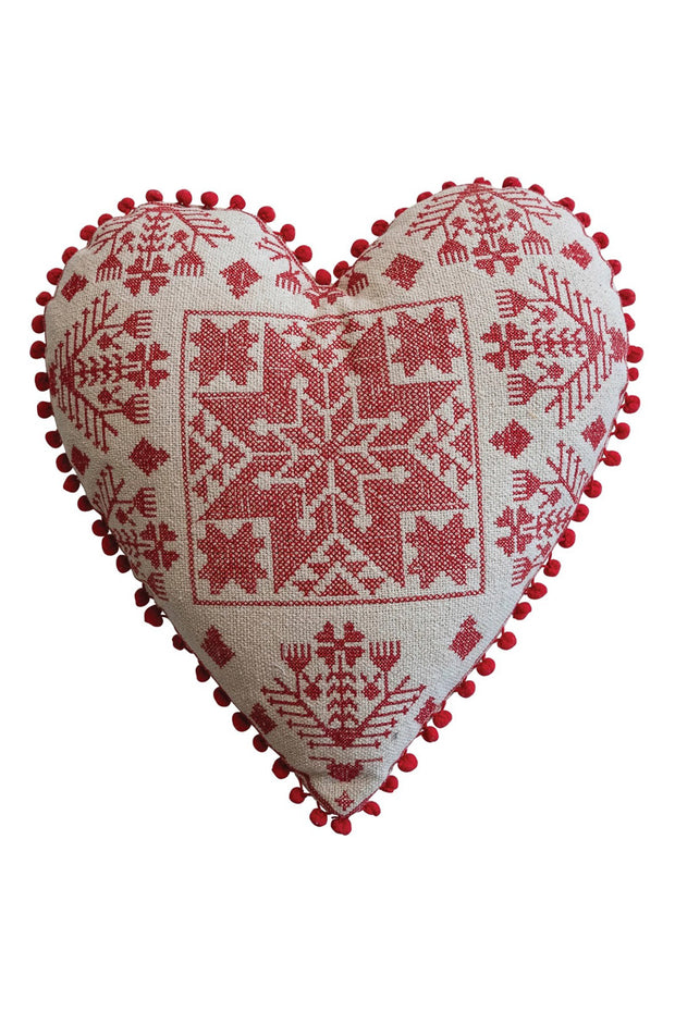 Pillow Heart Shaped Cotton Pom Pom Trim