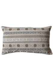 Pillow Reindeer & Snowflake Lumbar Cotton Embroidered