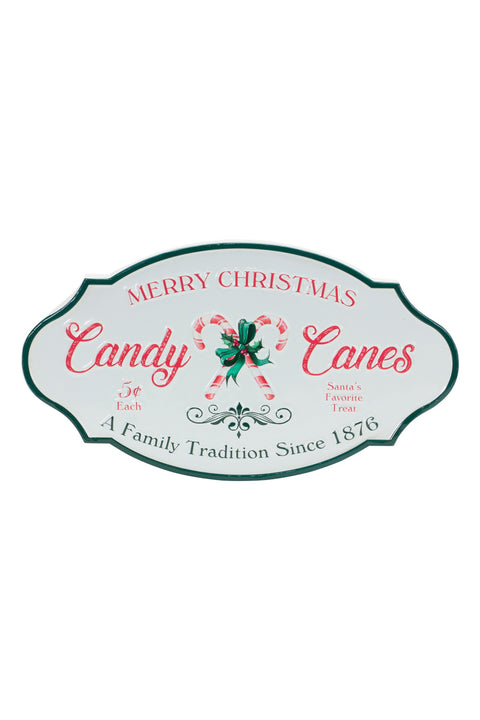 Melrose Metal Candy Cane Sign 17.75"x 9.75"