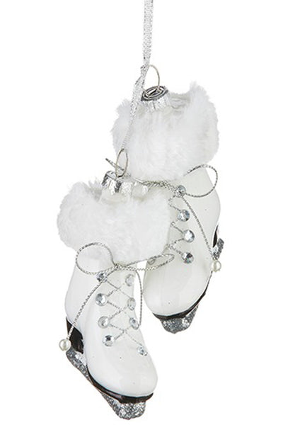 Fur Trimmed Skates Ornament 5.5"