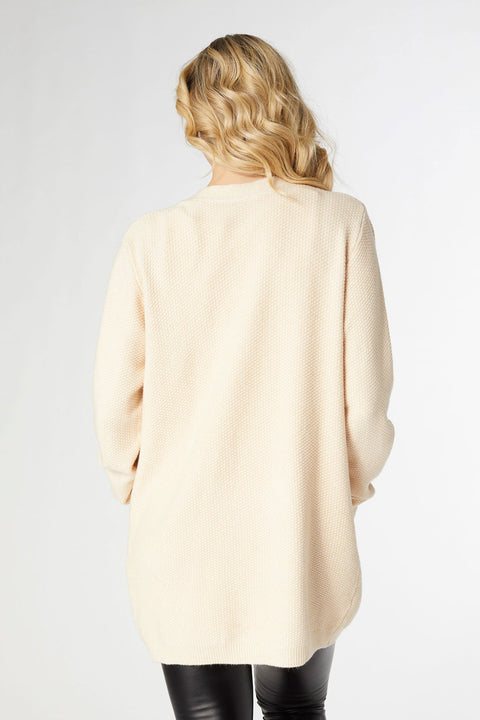 Relaxed Ciana Cardigan With Pocket Oatmeal Large/Extra Large