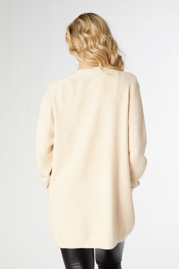 Relaxed Ciana Cardigan With Pocket Oatmeal Small/Medium