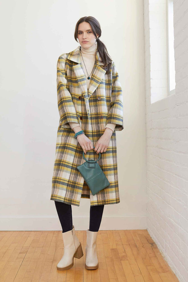 Graylynn Plaid Double Breasted Coat Dusty Citron Large/Extra Large