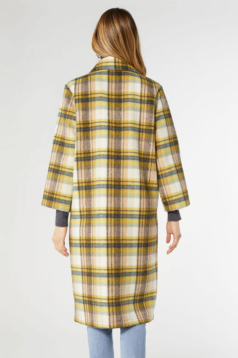 Graylynn Plaid Double Breasted Coat Dusty Citron Large/Extra Large