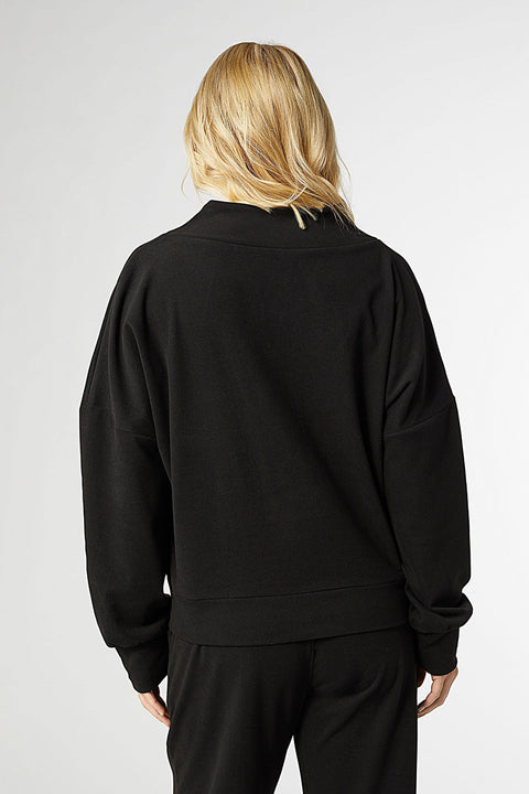 Smooth Zipper Pullover Black Small/Medium