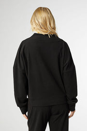 Smooth Zipper Pullover Black Large/Extra Large