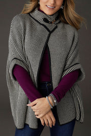 Wren Cardigan with Toggle Closure Extra Small Black & Winter White