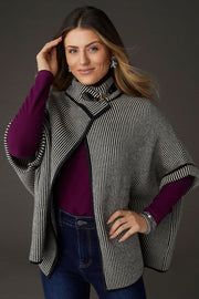 Wren Cardigan with Toggle Closure Large / Extra Large Black & Winter White