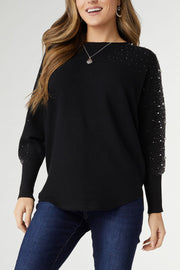 Nicolette Fine Gauge Sweater  Extra Extra Large Black