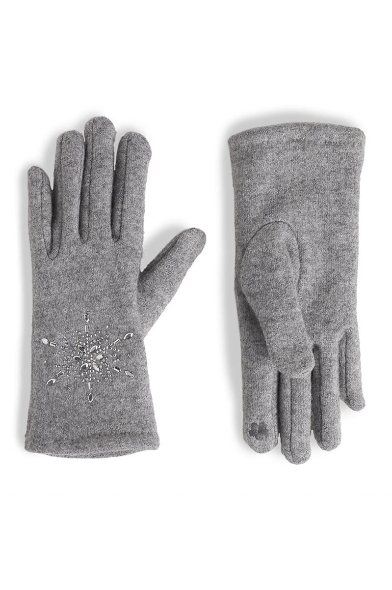 Christmas Snowflake Touchscreen Gloves Light Grey