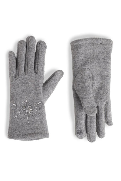 Christmas Snowflake Touchscreen Gloves Light Grey