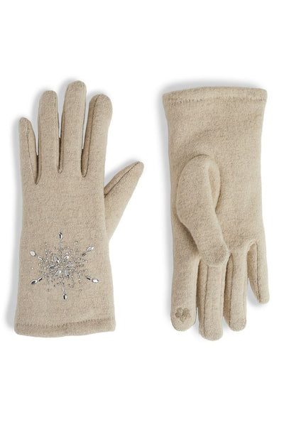 Christmas Snowflake Touchscreen Gloves Cream