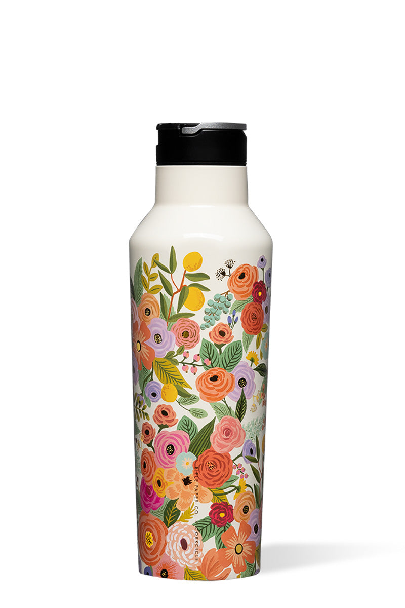 Corkcicle Sport Canteen 20oz Rifle Paper Garden Party Cream