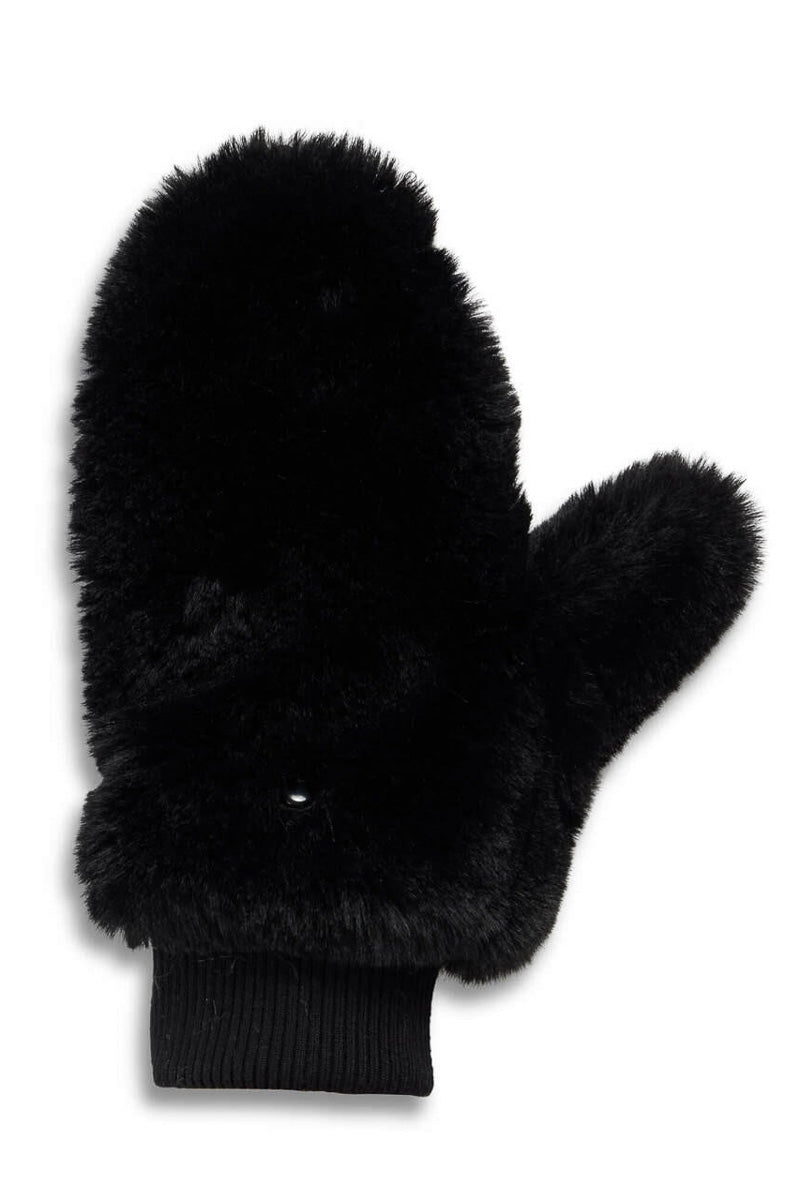 Fabulous Furs Faux Fur Le Mink Convertible Mittens Black