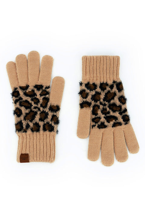 Snow Leopard Gloves Tan