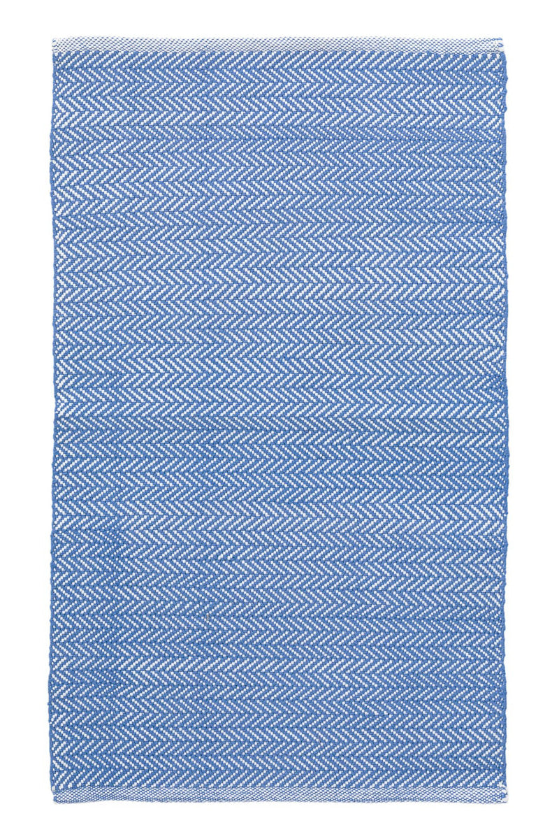 Dash & Albert Herringbone Handwoven Indoor/Outdoor Rug 2'x3' French Blue/White
