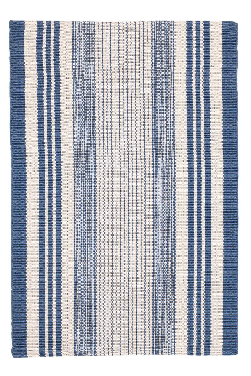 Dash & Albert Quincy Stripe Handwoven Indoor/Outdoor Rug 3'x5' Denim