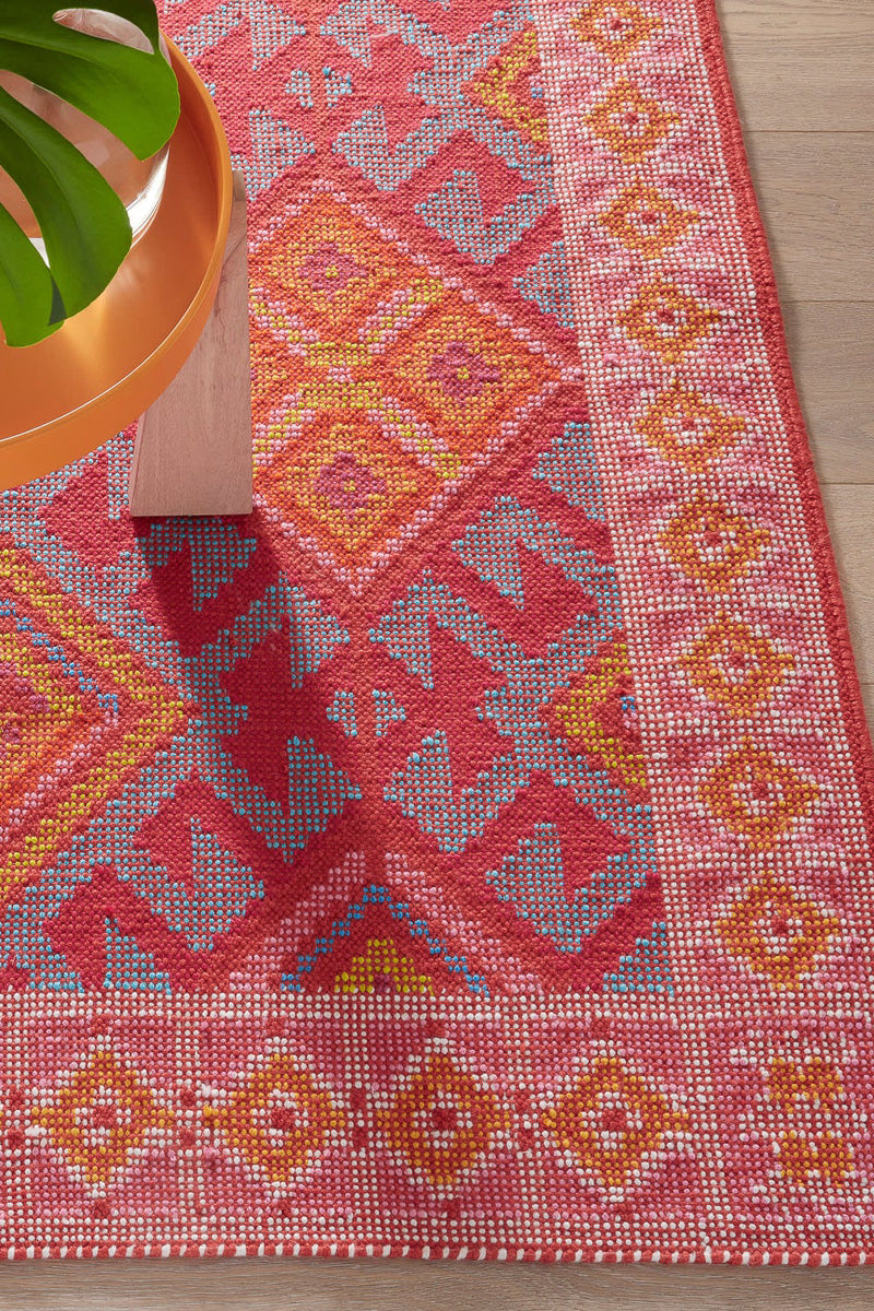 Dash & Albert Valencia Kilim Handwoven Indoor/Outdoor Rug 3'x5' Spice