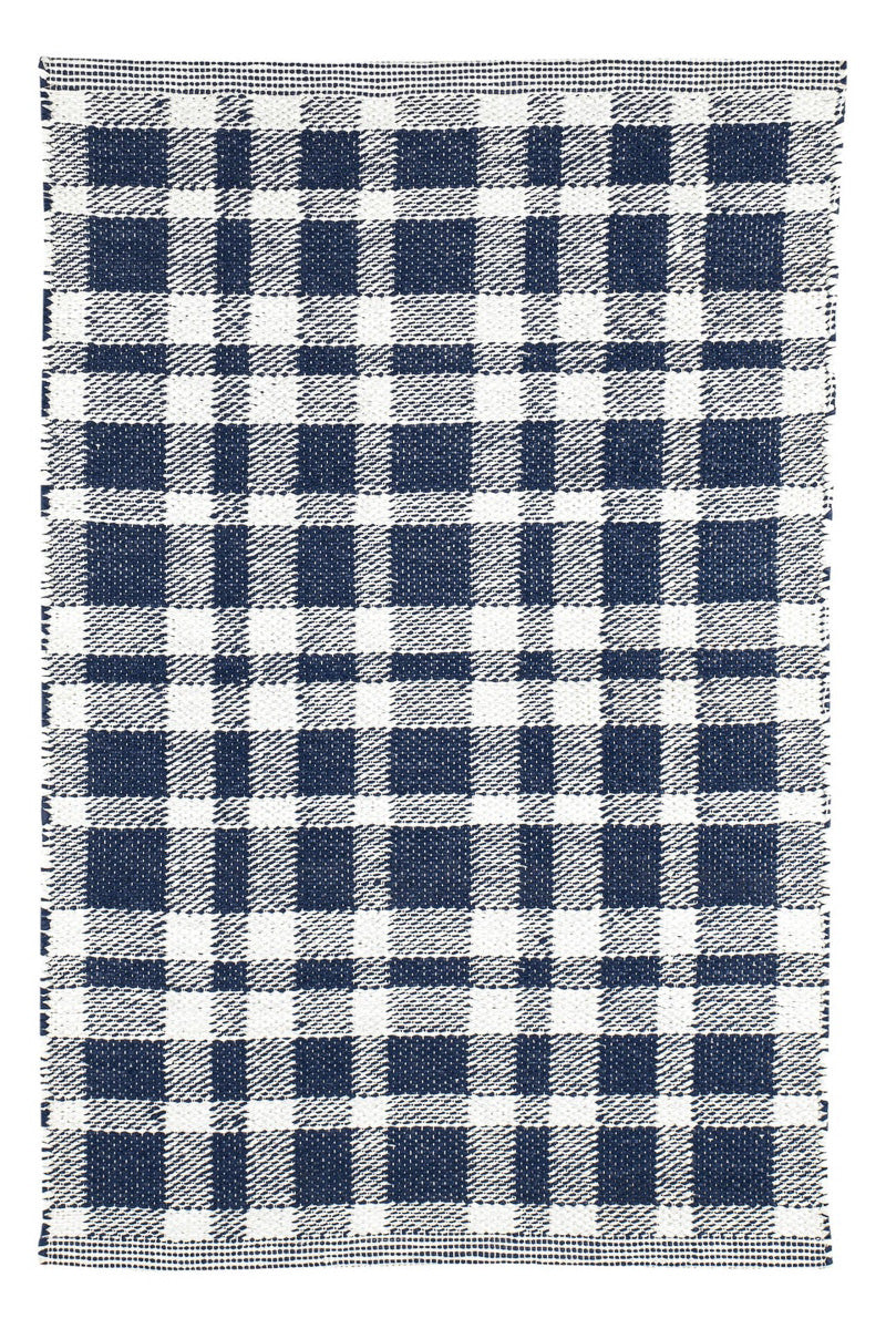 Dash & Albert Tattersall Handwoven Indoor/Outdoor Rug 2'x3' Navy
