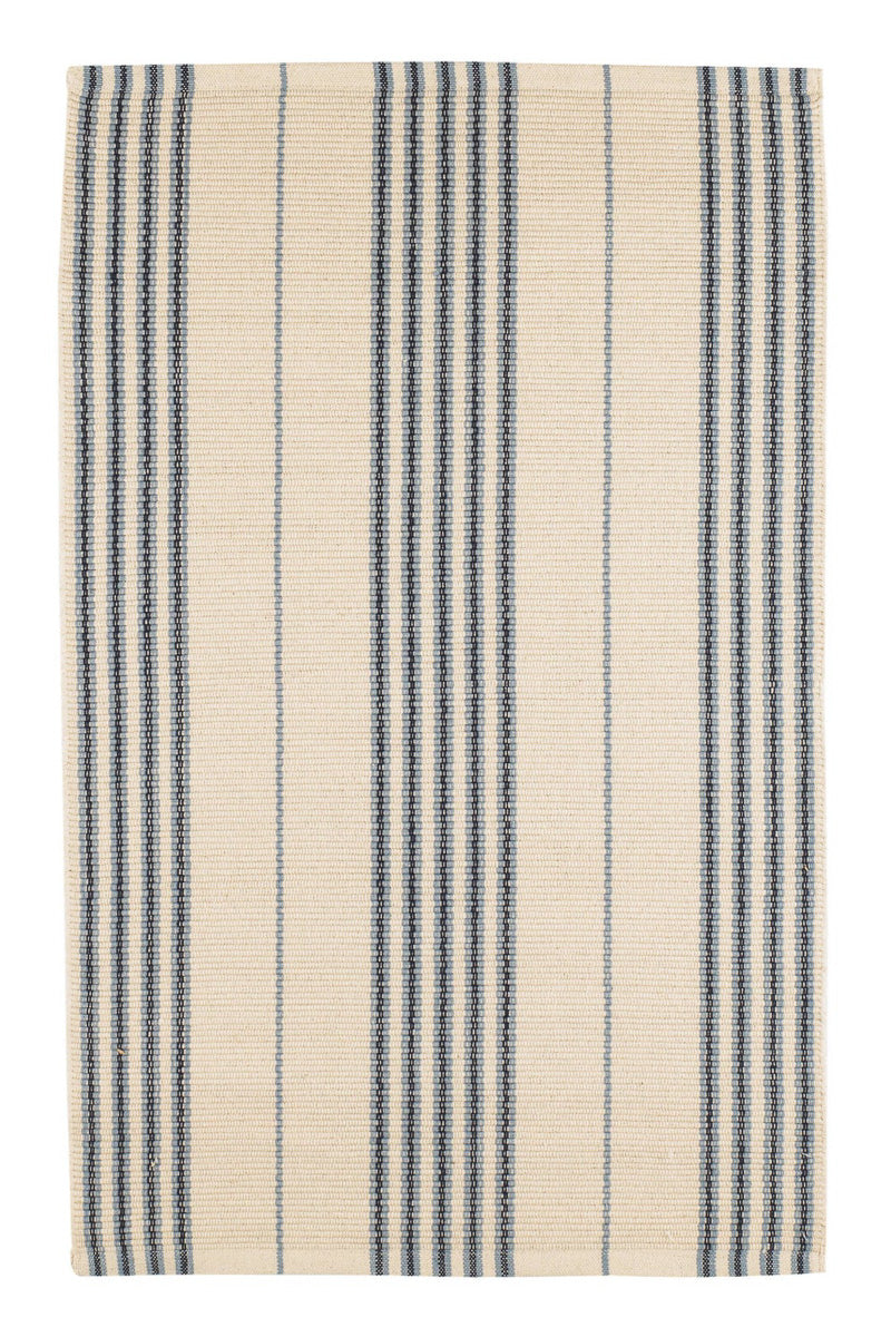 Dash & Albert Conway Blue Handwoven Cotton Rug 2x3