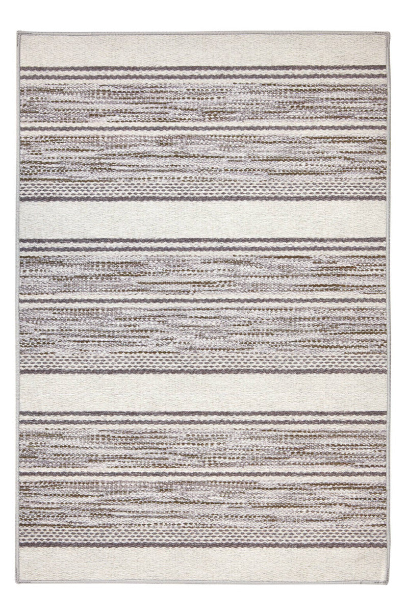 Dash & Albert Ellington Stripe Grey Machine Washable Rug 2x3