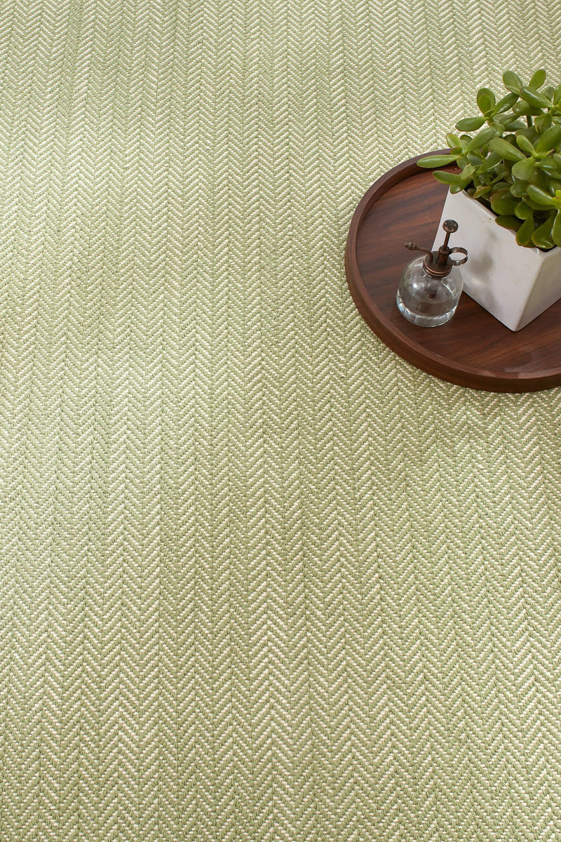 Dash & Albert Herringbone Handwoven Cotton Rug 2'x3' Sage