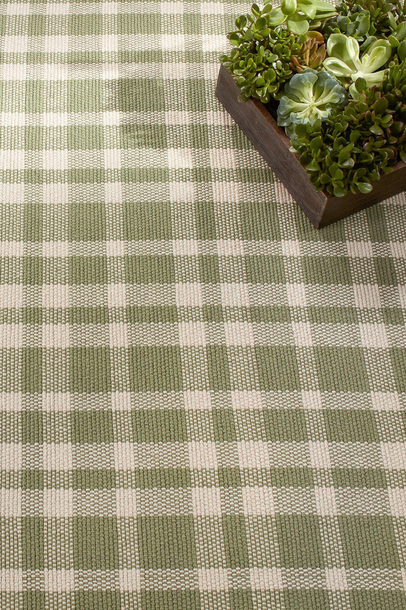Dash & Albert Tattersall Handwoven Cotton Rug 2'x3' Sage
