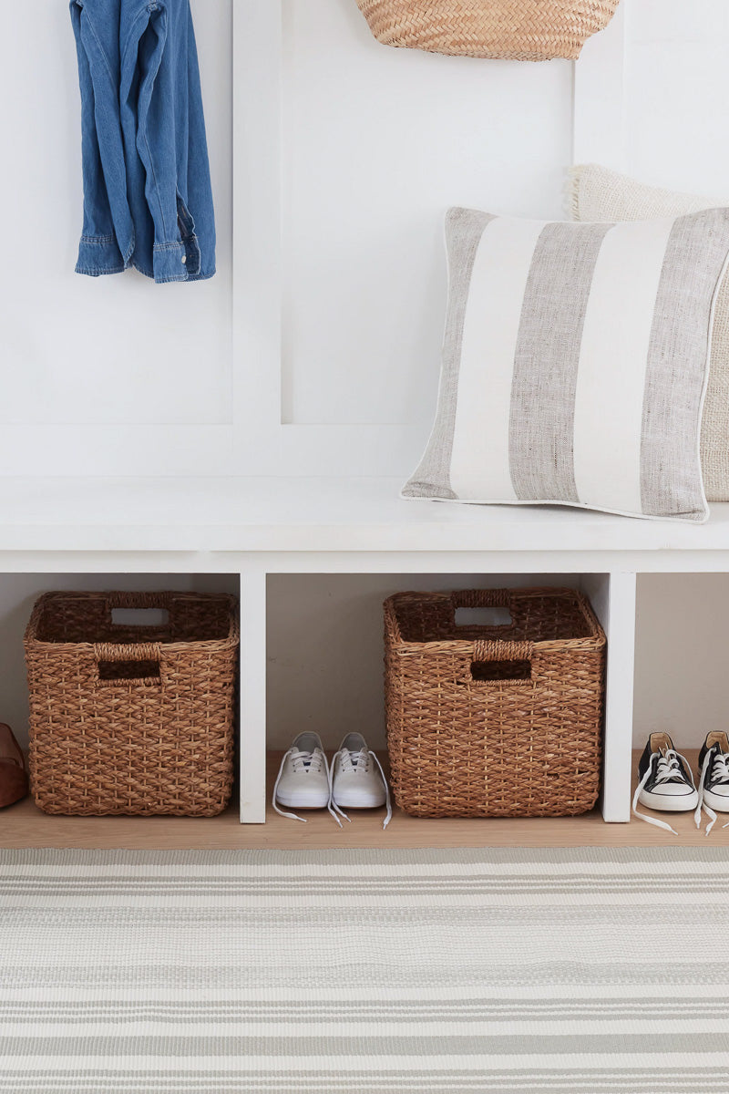 Dash & Albert Quincy Stripe Handwoven Indoor/Outdoor Rug 2'x3' Platinu ...