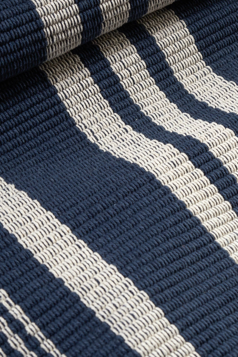 Dash & Albert Irving Stripe Handwoven Cotton Rug 2'x3' Navy