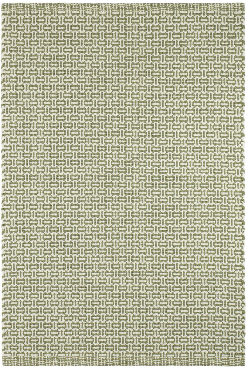 Dash & Albert Miss Muffet Olive Handwoven Cotton Rug 3x5