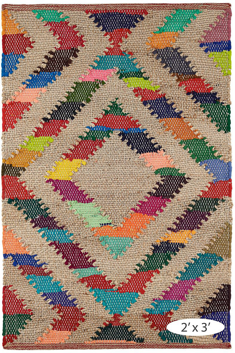Dash & Albert Tetra Chindi Handwoven Jute Rug 2'x3' Multi