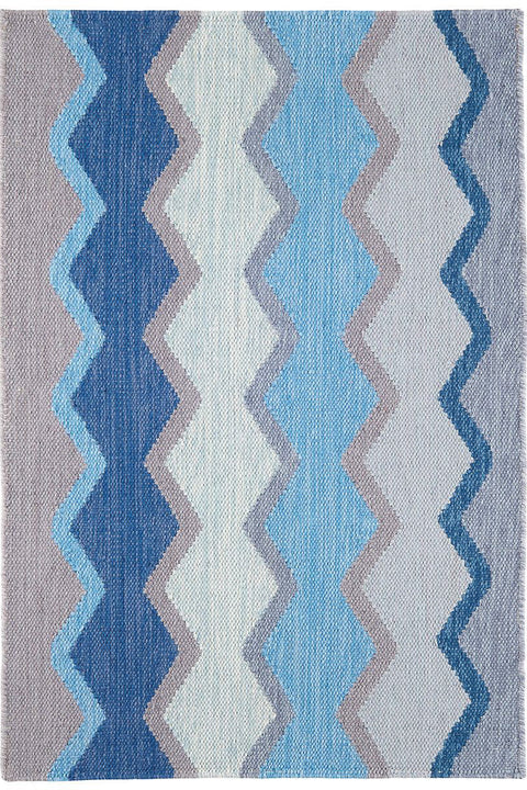 Dash & Albert Safety Net Blue Handwoven Indoor/Outdoor Rug 2x3