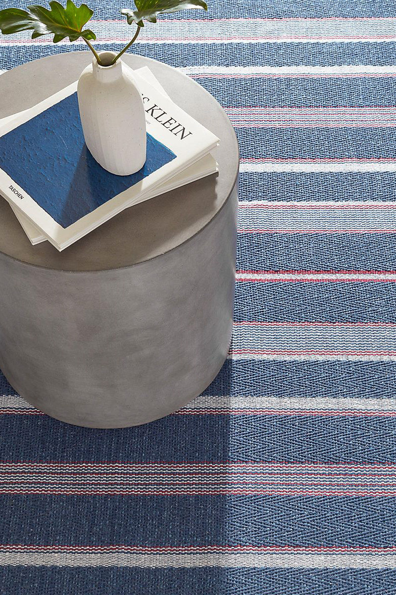 Dash & Albert Camden Stripe Handwoven Cotton Rug 2'x3' Denim