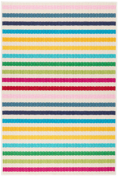 Dash & Albert Rainbow Stripe Multi Machine Washable Rug 2x3